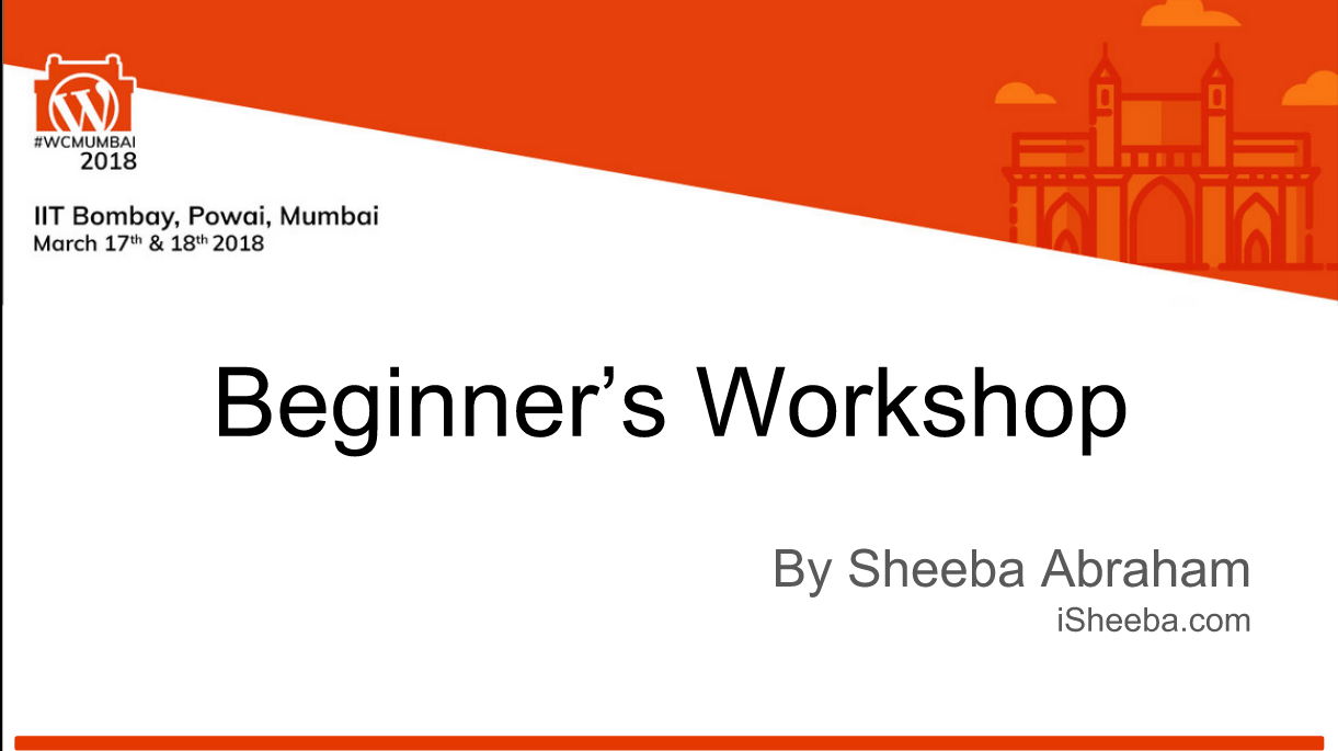 WC Mumbai Beginner’s workshop